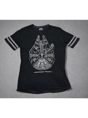Star Wars Millennium Falcon semi-sheer Graphic Tee – Black, Size XL baseball